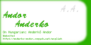 andor anderko business card